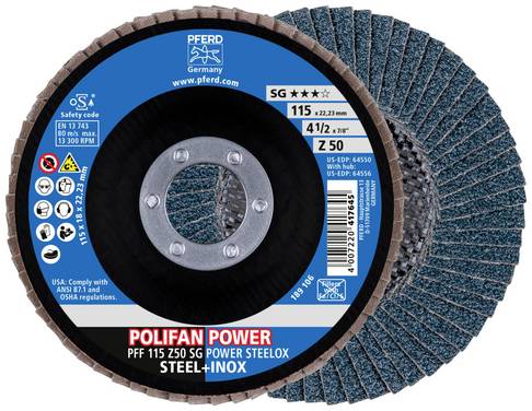PFERD TOOLS 67685116 Fächerschleifscheibe Durchmesser 115 mm Körnung (num)=50 10 St.
