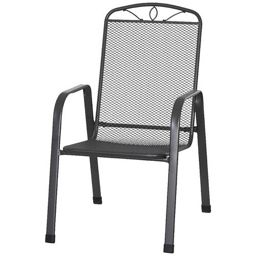 Siena Garden 2214304 Elda Plus Stapelsessel Gestell Stahl eisengrau, Fläche Streckmetall eisengrau