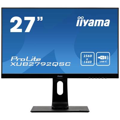 Iiyama XUB2792QSC-B1 LED-Monitor 68.6 cm (27 Zoll) EEK F (A - G) 2560 x 1440 Pixel WQHD 4 ms USB, HDMI®, DisplayPort, Ko
