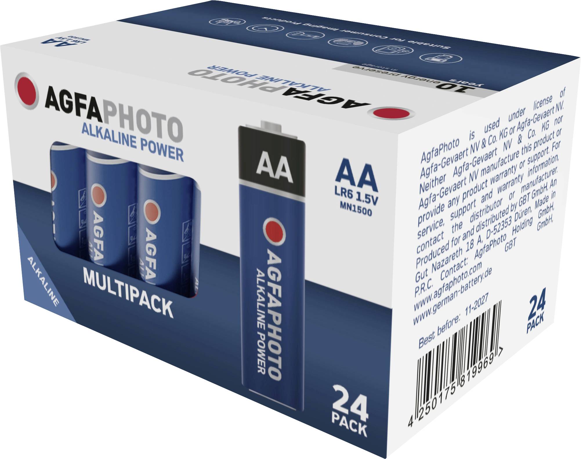 AGFA Photo Batterie Alkaline Power -AA  LR06 Mignon     24St.
