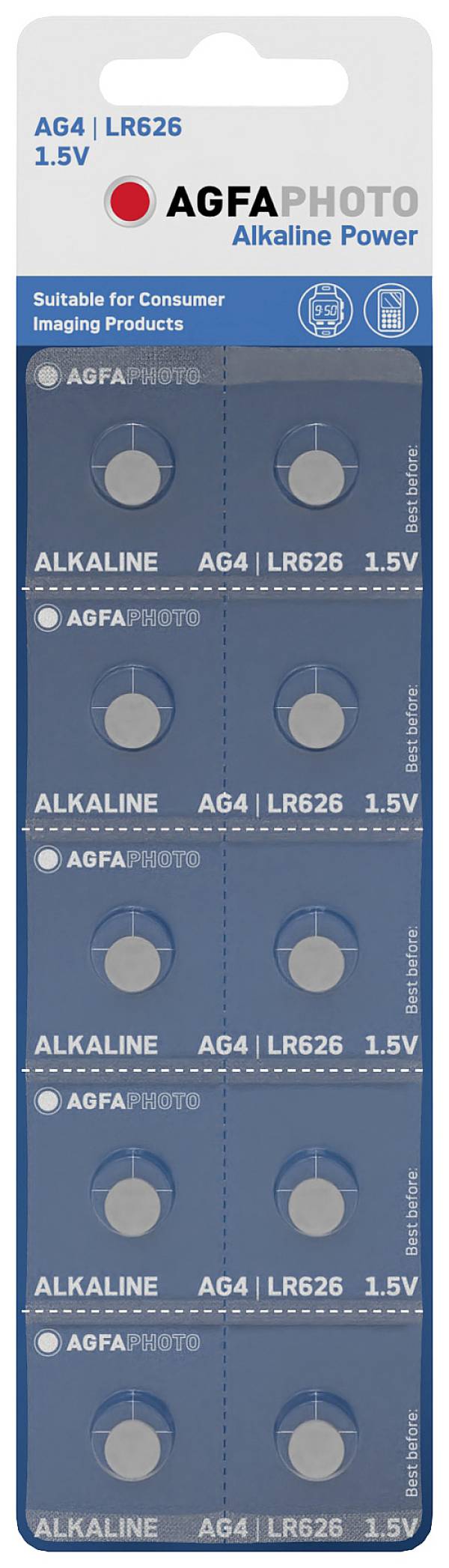 AgfaPhoto Knopfzelle LR66 1.5 V 10 St.  Alkali-Mangan AG4