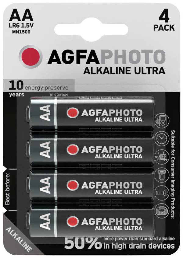 AgfaPhoto Ultra LR6 Mignon (AA)-Batterie Alkali-Mangan 1.5 V 4 St.