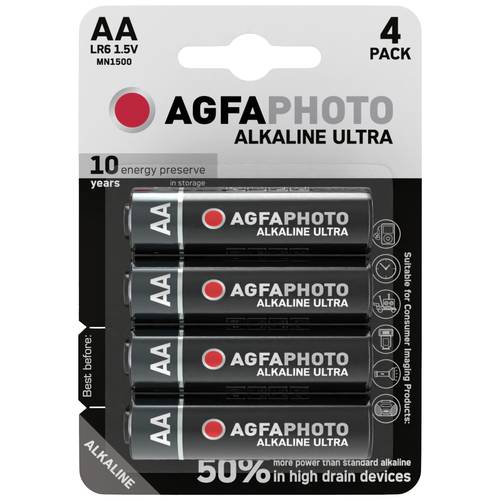 Thumbnail - AgfaPhoto Ultra LR6 Mignon (AA)-Batterie Alkali-Mangan 1.5 V 4 St.