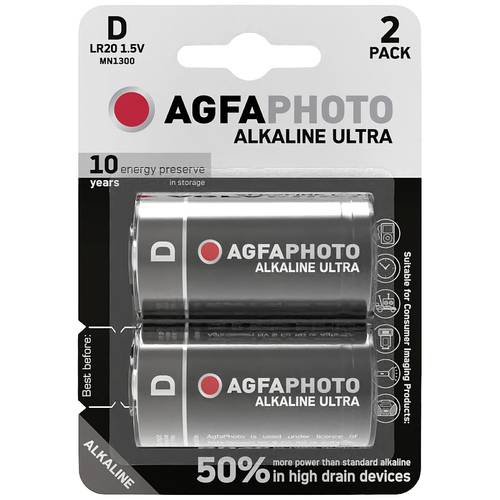 AgfaPhoto Ultra LR20 Mono (D)-Batterie Alkali-Mangan 1.5 V 2 St.