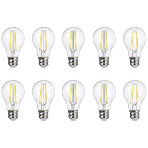 Sygonix SY-5275992 LED EEK E (A - G) E27 Glühlampenform 7.3 W = 60 W Warmweiß (Ø x H) 60 mm x 104 mm nicht dimmbar 10 St...