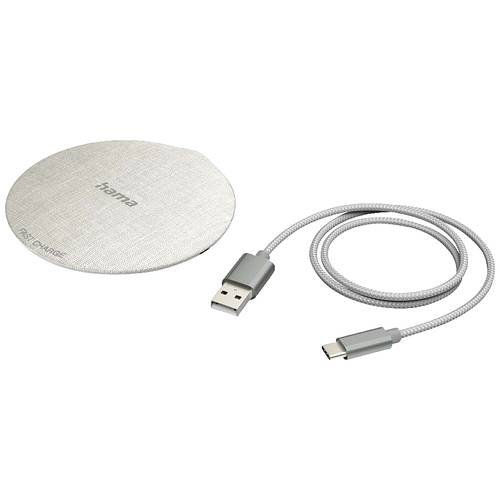 hama 00201679 Wireless Charger QI-FC10 Metal, 10 W, kabelloses Smartphone-Ladepad, Weiß