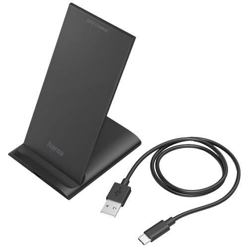 hama 00201684 Wireless Charger QI-FC10S, 10 W, kabelloses Smartphone-Ladepad, Schwarz