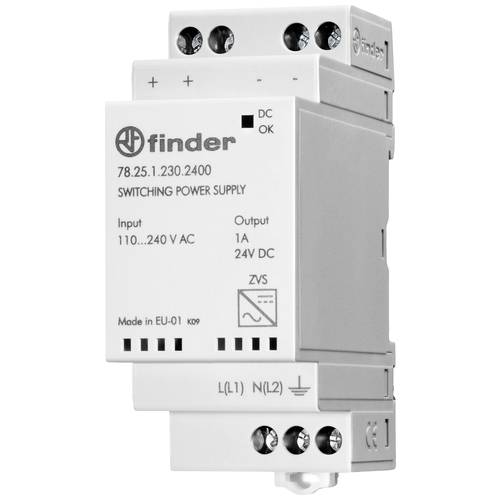 Thumbnail - Finder 78.25.1.230.2400 Hutschienen-Netzteil (DIN-Rail) 24 V/DC 1 A 25 W Inhalt 1 St.