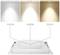 Dreifarbige LED-Deckenleuchte mit Farben 6000K (kaltweiß), 4000K (neutralweiß) und 3000K (warmweiß). Eignung für verschiedene Stimmungen.