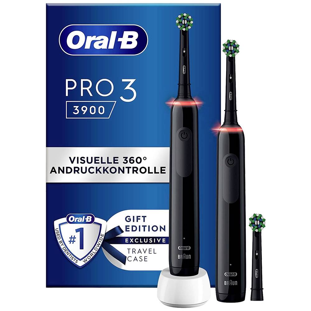 Oral b roterende tandenborstel PRO 3 3900 Duo zwart