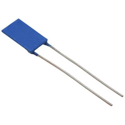 Ein blauer rechteckiger Kondensator mit zwei Metallanschlüssen, die sich von unten erstrecken, wird in elektronischen Schaltungen zur Energiespeicherung verwendet.
