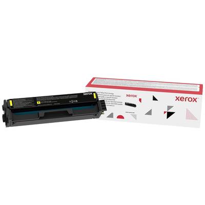 Xerox-Tonerpatrone neben einer passenden Verpackung. Die Verpackung zeigt das Logo und geometrische Muster.