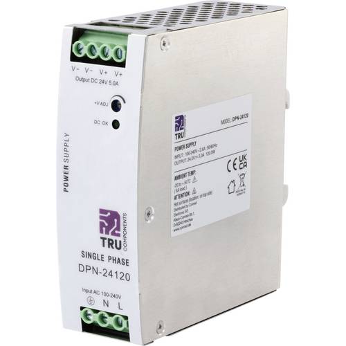 TRU COMPONENTS TC-10580792 Hutschienen-Netzteil (DIN-Rail) 24 V/DC 5 A 120 W Anzahl Ausgänge:1 x Inhalt 1 St.