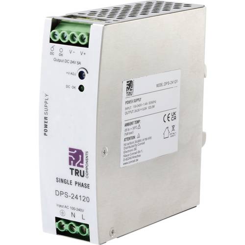 TRU COMPONENTS TC-10580796 Hutschienen-Netzteil (DIN-Rail) 24 V/DC 5 A 120 W Anzahl Ausgänge:1 x Inhalt 1 St.