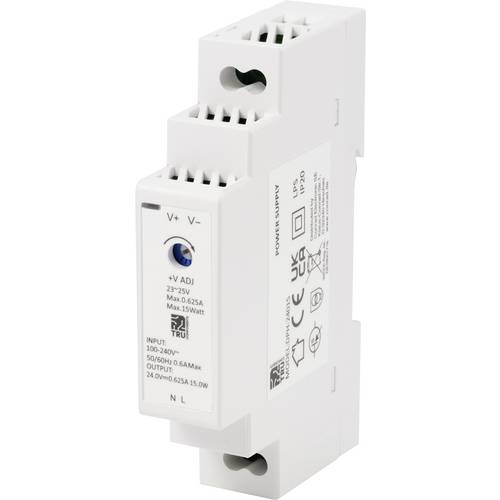 TRU COMPONENTS TC-10580804 Hutschienen-Netzteil (DIN-Rail) 24 V/DC 0.625 A 15 W Anzahl Ausgänge:1 x Inhalt 1 St.