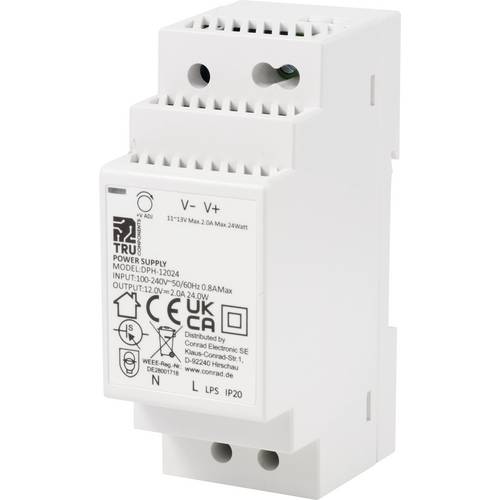 Thumbnail - TRU COMPONENTS TC-10580808 Hutschienen-Netzteil (DIN-Rail) 12 V/DC 2 A 24 W Anzahl Ausgänge:1 x Inhalt 1 St.