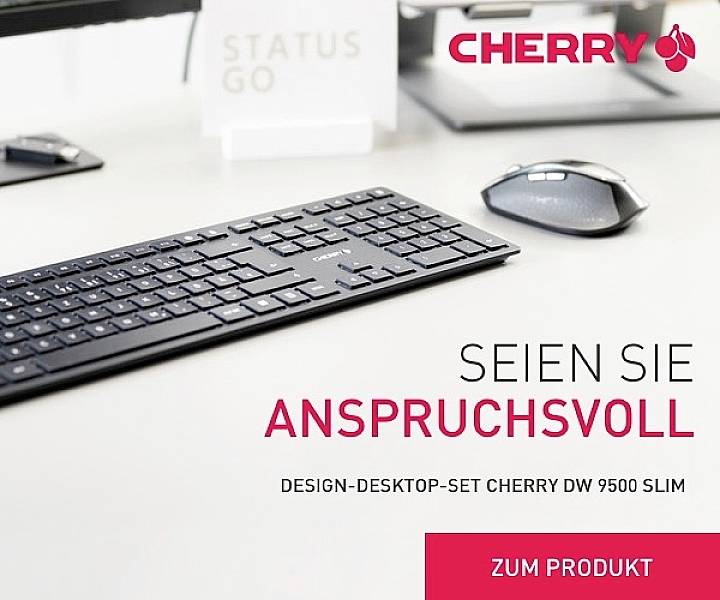 CHERRY DW 9500 SLIM Bluetooth® Tastatur, Maus-Set Deutsch, QWERTZ Schwarz-13