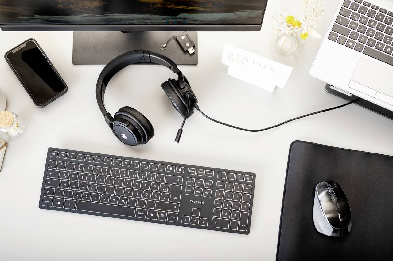 CHERRY DW 9500 SLIM Bluetooth® Tastatur, Maus-Set Deutsch, QWERTZ Schwarz-7