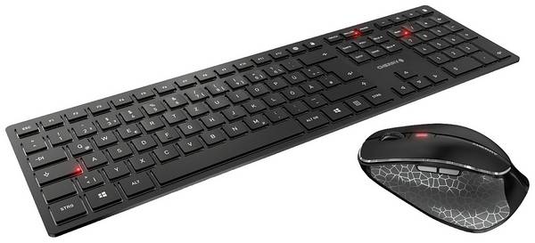 CHERRY DW 9500 SLIM Bluetooth® Tastatur, Maus-Set Deutsch, QWERTZ Schwarz