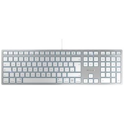 CHERRY KC 6000C FOR MAC Kabelgebunden Tastatur Deutsch, QWERTZ Silber, Weiß  