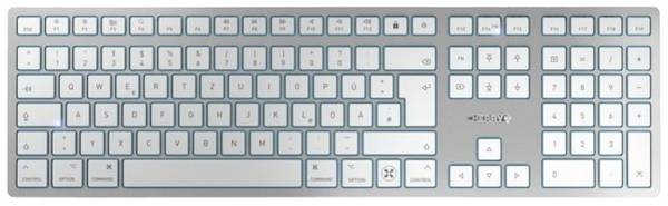 CHERRY KW 9100 SLIM FOR MAC Kabellos Tastatur Deutsch, QWERTZ Weiß