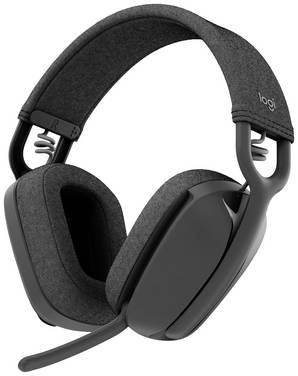 Logitech ZONE VIBE 100  Over Ear Headset Bluetooth® Stereo Graphit Mikrofon-Rauschunterdrückung, Noise Cancelling Lautstärkeregelung, Mikrofon-Stummschaltung