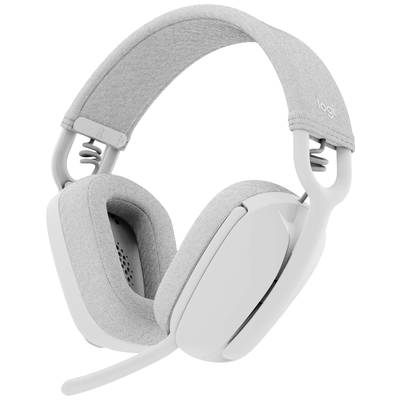 Logitech ZONE VIBE 100  Over Ear Headset Bluetooth® Stereo Weiß Mikrofon-Rauschunterdrückung, Noise Cancelling Lautstärk