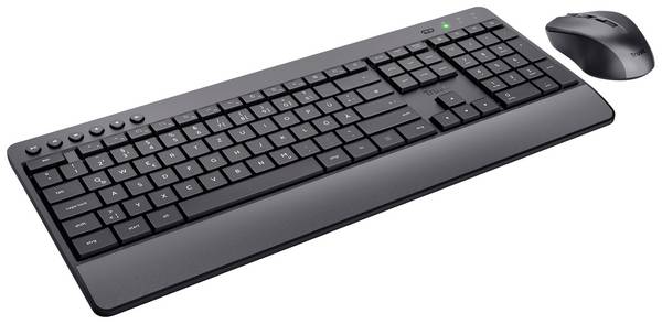Trust Trezo Comfort Eco Funk Tastatur, Maus-Set Spritzwassergeschützt Deutsch, QWERTZ Schwarz