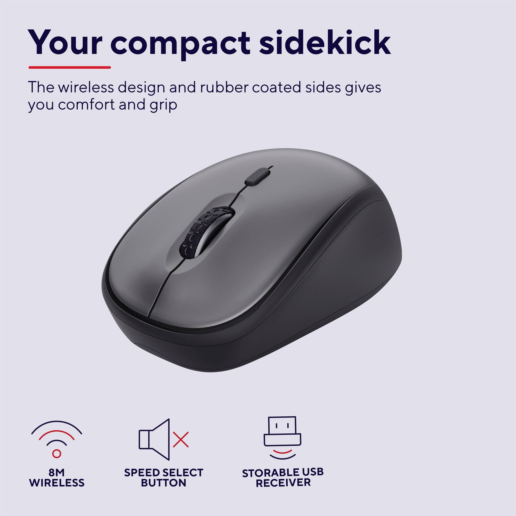 Trust Yvi Plus - Maus - leise - Für Rechtshänder - optisch - 4 Tasten - kabellos - 2.4 GHz - kabelloser Empfänger (USB)-14