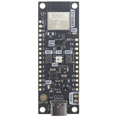 Entwicklungsboard ESP32-C3, Mikrocontroller mit Wi-Fi und Bluetooth-Unterstützung. Zeigt USB-C-Anschluss, verschiedene Pins und Komponenten.