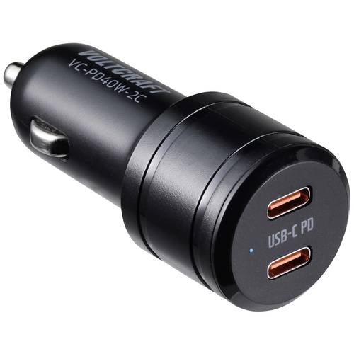 VOLTCRAFT VC-PD40W-2C USB Ladegerät 40 W 2x USB-C® USB PD Schwarz KFZ USB Power Delivery (USB-PD)