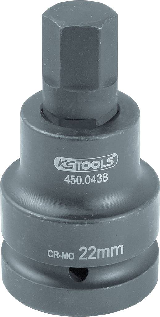 KS TOOLS 2,50cm (1\") Kraft-Bit-Stecknuss Innensechskant, kurz, 19 mm (450.0477)