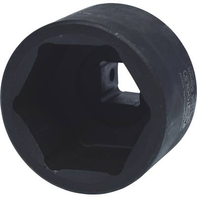 Große schwarze Sechskant-Stecknuss mit quadratischer Öffnung. Verwendet zum Lösen oder Anziehen von Schrauben und Muttern.