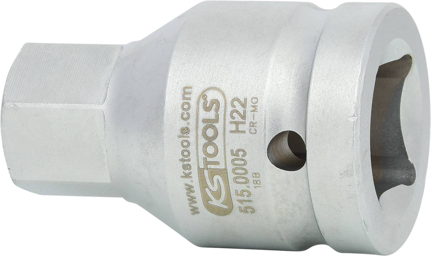 Hintergrundbild eines silbernen Werkzeugaufsatzes mit der Aufschrift 'KSTOOLS H22'.
