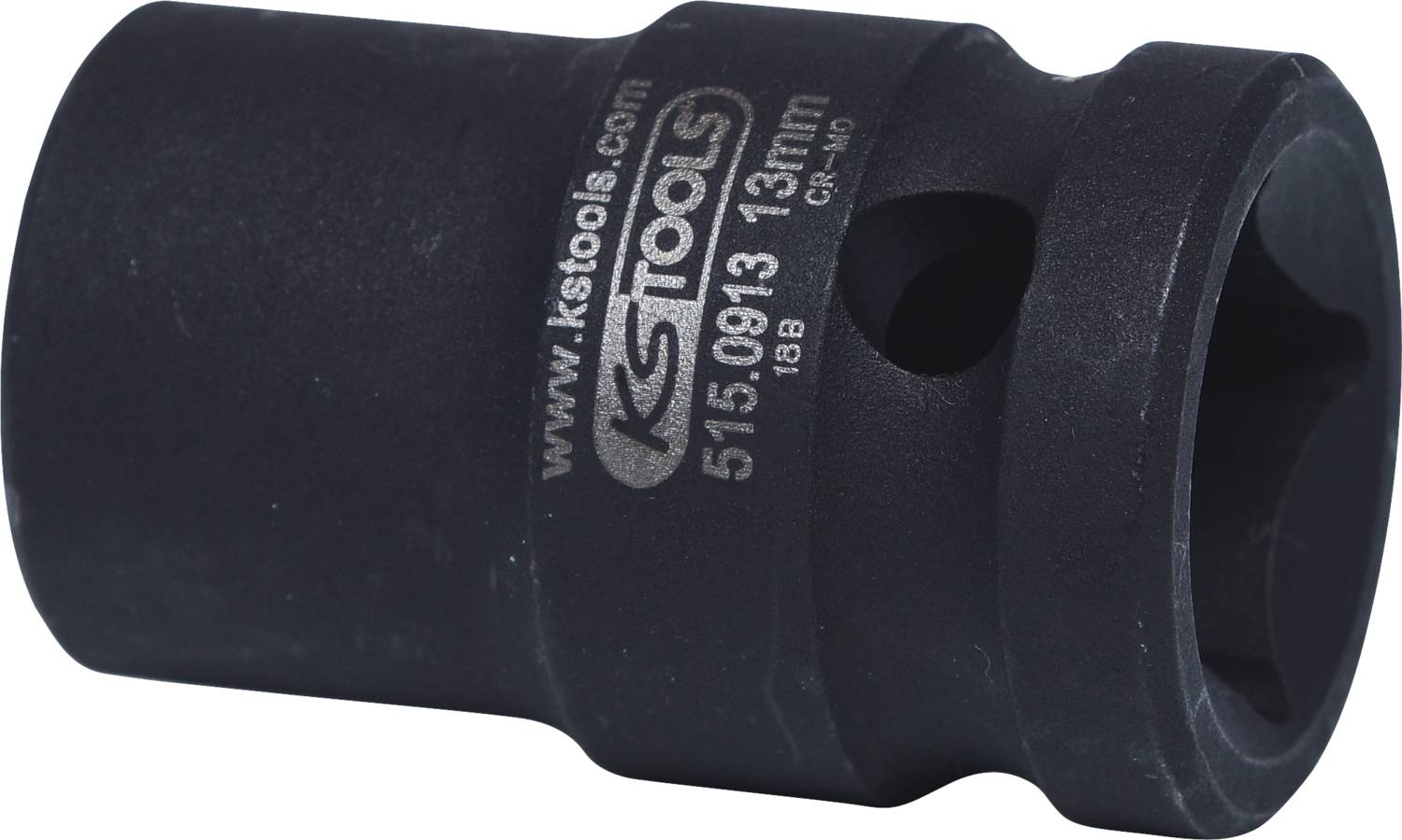 Eine schwarze Stecknuss mit der Aufschrift 'KS Tools' und den Maßen '515.0913 13 mm', passend für Schraubverbindungen.