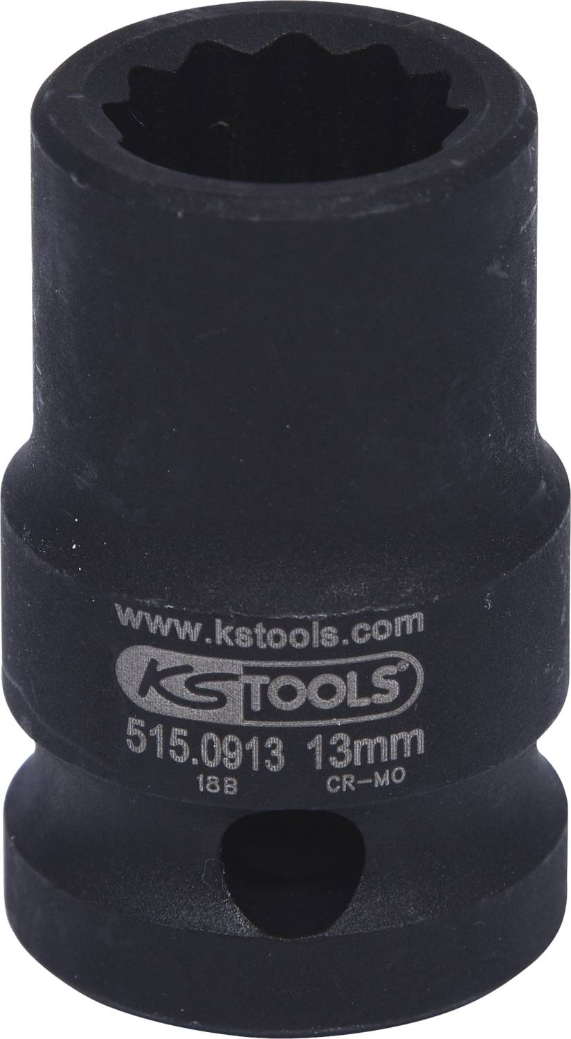 'Steckschlüssel, Marke KS TOOLS, 13 mm Größe. Dunkelgraue Farbe, robuste Bauweise für mechanische Anwendungen.'