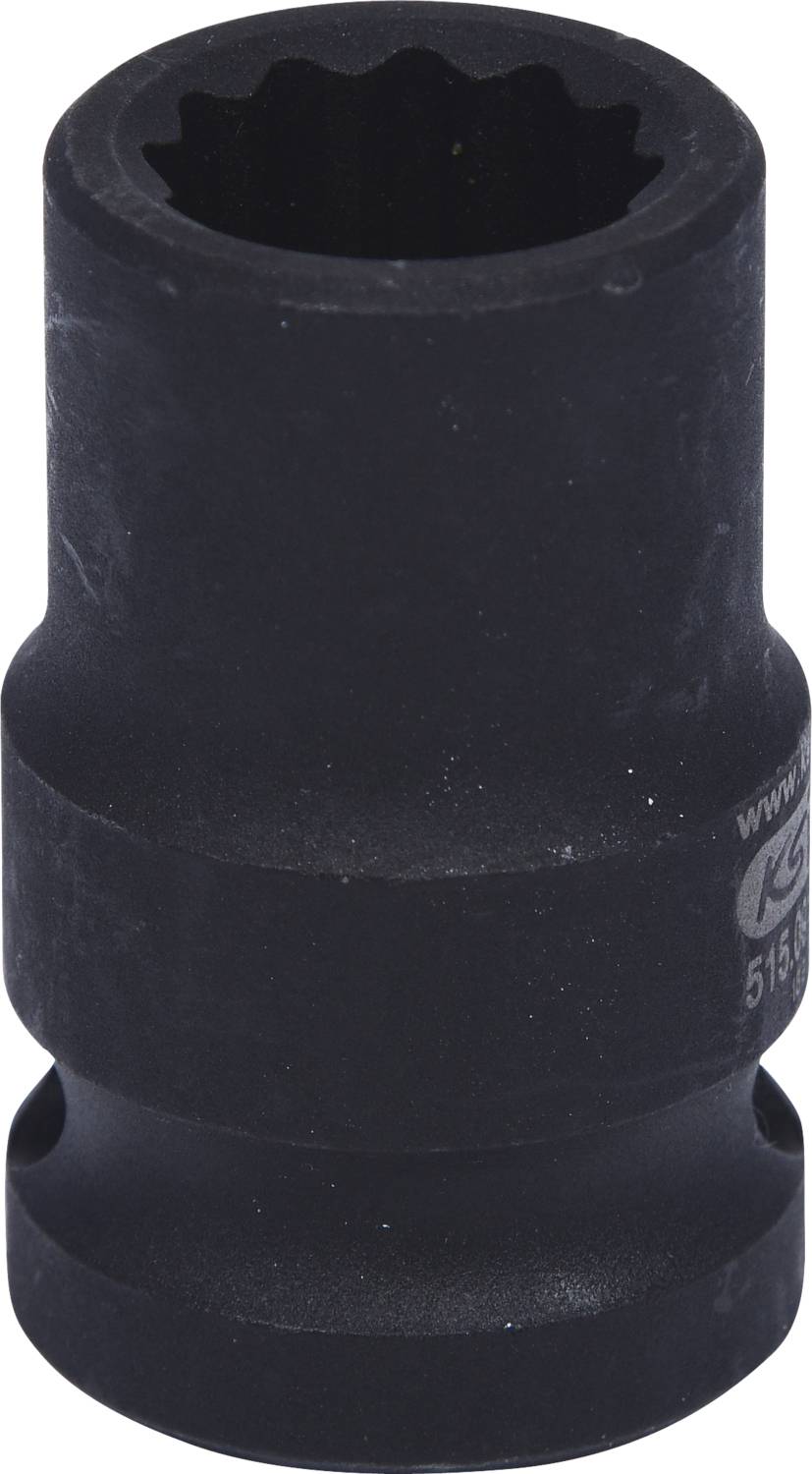 Eine schwarze Stecknuss für den Einsatz mit einem Drehmomentschlüssel, wahrscheinlich für mechanische oder Reparaturarbeiten konzipiert.