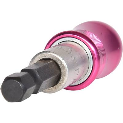 Magnetischer Schraubendreher mit pinkem Griff und sechseckigem Kopf, geeignet für Heimwerkerarbeiten.