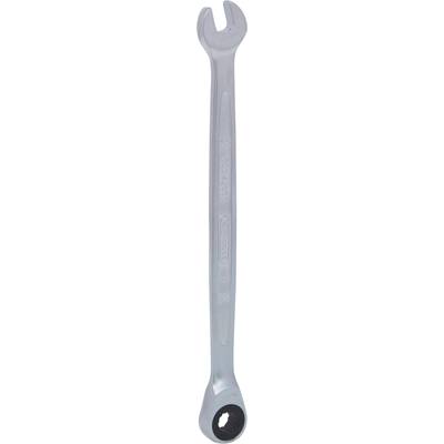 Schraubenschlüssel mit offenem Ende oben und Ringschlüssel unten, silberfarben, robustes Design, geeignet für mechanische Arbeiten.