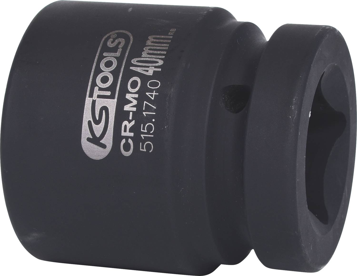 Ein schwarzer Steckschlüssel von KS TOOLS mit der Aufschrift 'CR-MO 40mm'.