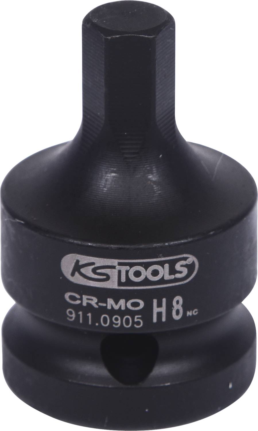 Schwarzer Steckschlüssel von KS Tools, Modell CR-MO H8, Artikelnummer 911.0905.