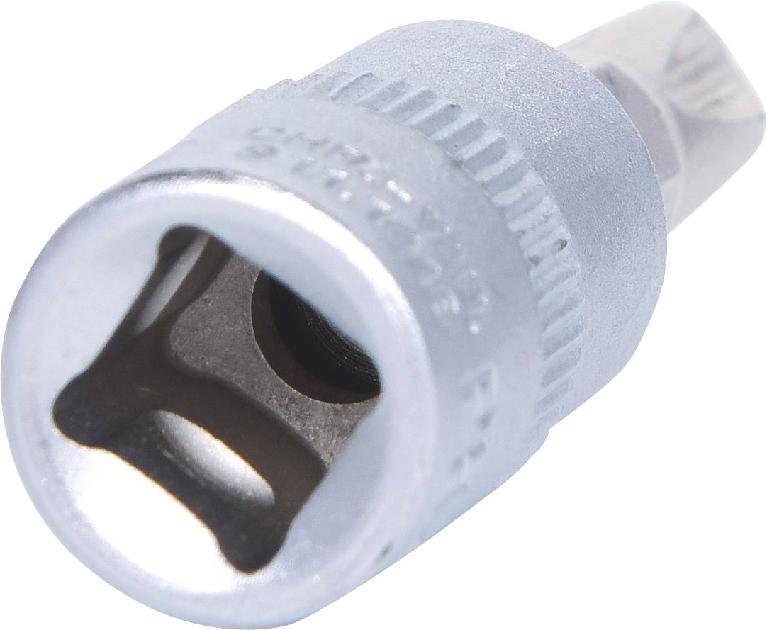 Bitsatz mit metallischer Sechskantaufnahme und kreuzförmigem Profil, geeignet für Schraubarbeiten.