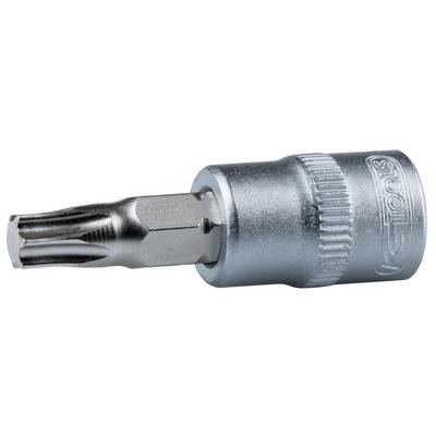 Metallischer Steckschlüsseleinsatz mit Torxkopf, silberfarben, für den Einsatz in mechanischen und handwerklichen Arbeiten geeignet.