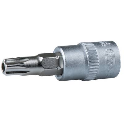 Steckschlüssel mit Torx-Bit, geeignet für Schraubarbeiten, aus Metall mit gerändeltem Rand für besseren Griff.