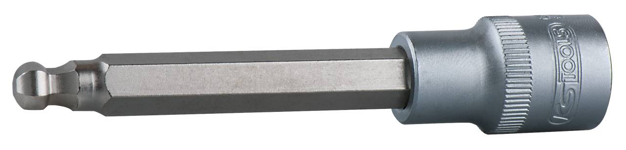 KS TOOLS 1/2\" Bit-Stecknuss Innensechskant mit Kugelkopf, lang, 6mm (911.1656)