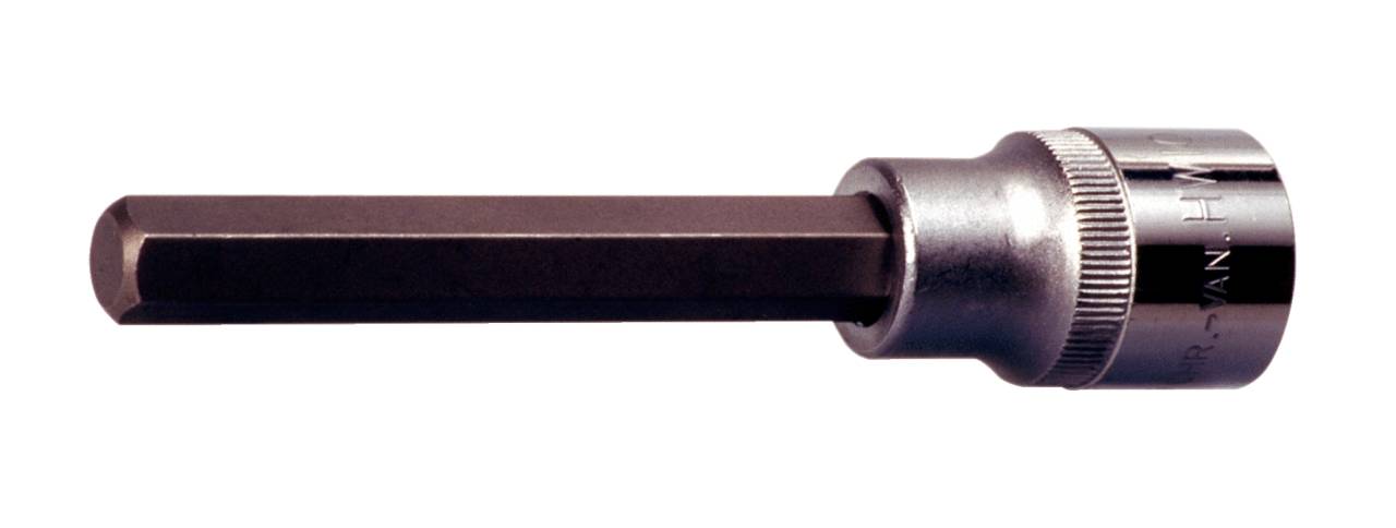 Sechskant-Bit mit silbernem Aufsatz, geeignet für Schraubarbeiten.