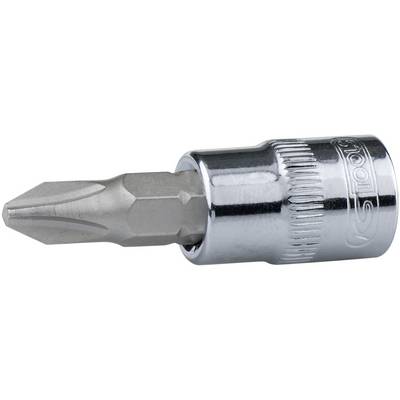 Bitschraubendreheraufsatz aus Metall mit hexagonalem Schaft und Kreuzschlitzspitze, geeignet für Schraubarbeiten.