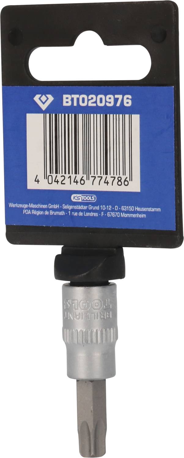 'BT020976 Bit von Wera mit Barcode. Verpackt auf Kunststoffkarte mit Herstellerinformationen unten.'