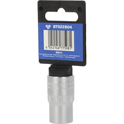 Metallisches Werkzeug mit blauem Etikett 'BTO22804'. Enthält Barcode und Herstellungsdetails. Verwendet für spezialisierte Anwendungen.