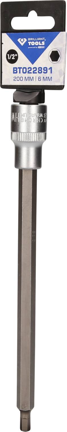 Sechskant-Schraubendreher-Bit, 200 mm lang, 1/2 Zoll, 13 mm. Ideal zum Lösen oder Befestigen von Schrauben in schwer zugänglichen Bereichen.